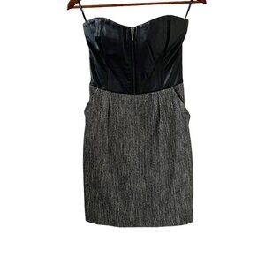 Bebe Y2K/90's Tweed & Leather Bustier Mini Dress Size 4